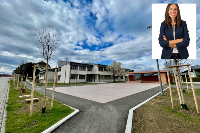 Laut Bürgermeisterin Andrea Feichtinger-Sacherer war das Projekt Bildungszentrum mit dazugehöriger Neugestaltung des Ortsplatzes eines der bedeutendsten Projekte. | Foto: Gemeinde Kappel am Krappfeld