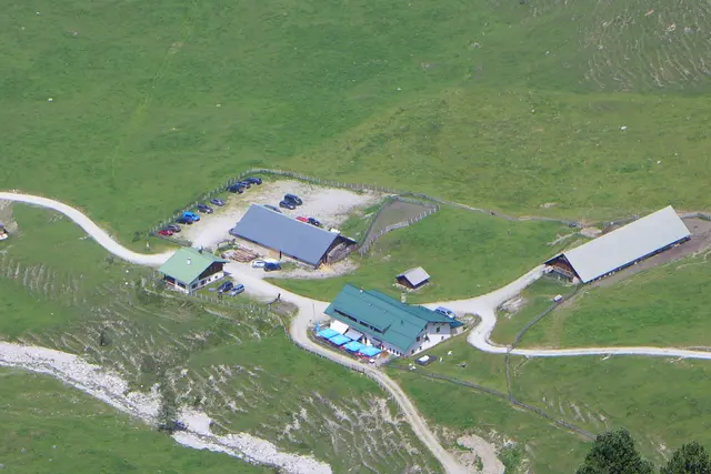 Der Blick vom Sonnatgsköpfl auf die Kemater Alm. | Foto: Heidi Kastl