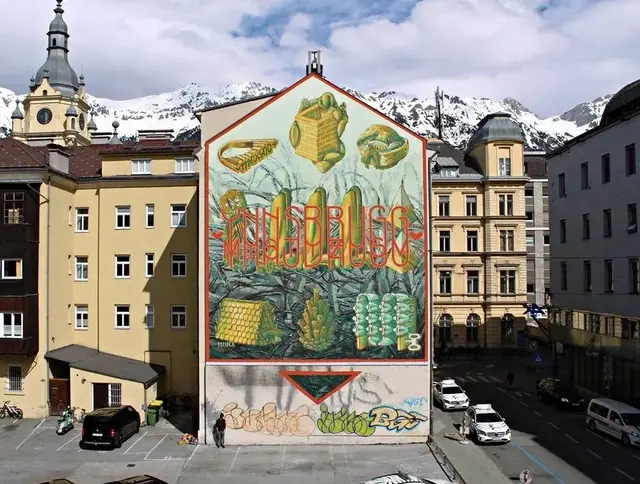 Das Mural für das Jubiläumsjahr von Kaiser Maximilian 2019. | Foto: HNRX
