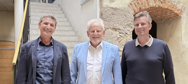 Von links: Wolfgang Freiseisen, Bruno Buchberger und Carsten Schneider. | Foto: RISC Software GmbH