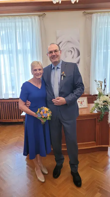 Barbara Nachtnebel und Alois Schlaghuber gaben sich das Ja-Wort. | Foto: Stadtgemeinde Hollabrunn