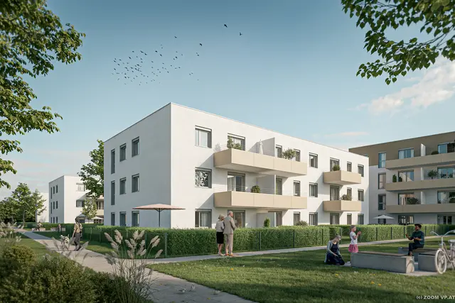 Wohnprojekt in Krumfelden: Gebaut wird in massiver Stahlbetonweise, die Beheizung erfolgt mittels Fernwärme mit Fußbodenheizung.

  | Foto: 2025 ZOOMVP_BWS Treibach Althofen