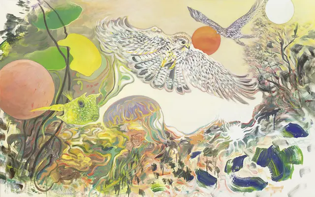 Anderswelt 2025, Acryl auf Leinwand, 100 x 155 cm | Foto: Günter König