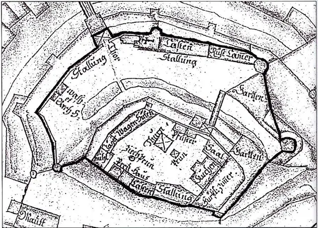 Der alte Innenhof-Plan der Burg Schärding.  | Foto: Stadtarchiv Schärding