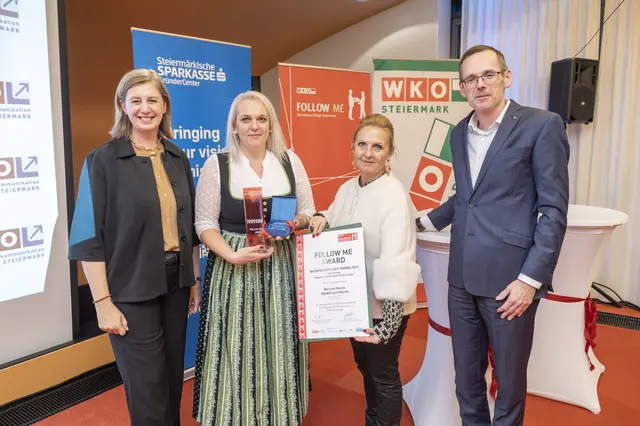 Die Siegerehrung im Vorjahr mit Gewinnerin Martina Pöschl (2. v. l.) | Foto: Binder