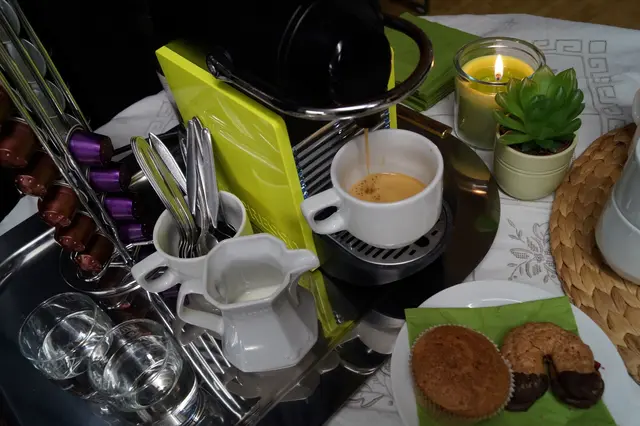 Kaffee-Ecke in der gemütlichen Umkleide-Lounge | Foto: Marion Priglinger