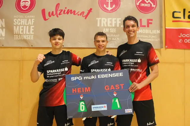 Siegten samstags über einen starken Gegner (v.l.n.r.): Lionel Stift, Jonas Promberger, Martin Bäuerle. | Foto: SPG muki Ebensee