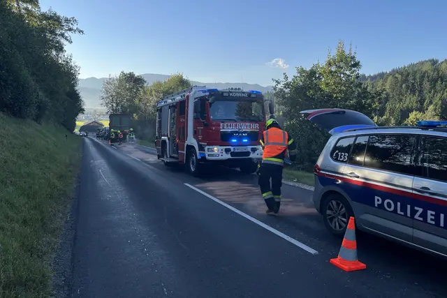 In Kobenz kam es zu einem Verkehrsunfall. | Foto: FF Kobenz
