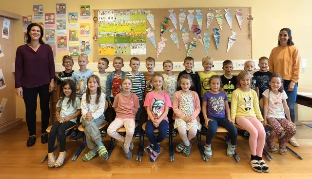 2025 Volksschule Michelhausen, 1c. mit Klassenlehrerin Sonja Meisner und Stützlehrerin Cornelia Pollak. | Foto: Christian Nowotny