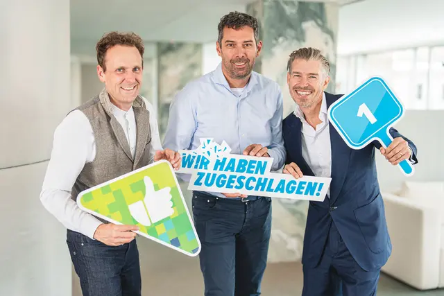 Freuen sich über die neue Geschäftsverbindung:  Jürgen Blematl (Director Aurena Tech), Karl Kühberger (Geschäftsführer Aurena) und Andreas Spiegel (Geschäftsführer DRS) (v. l.) | Foto: Aurena