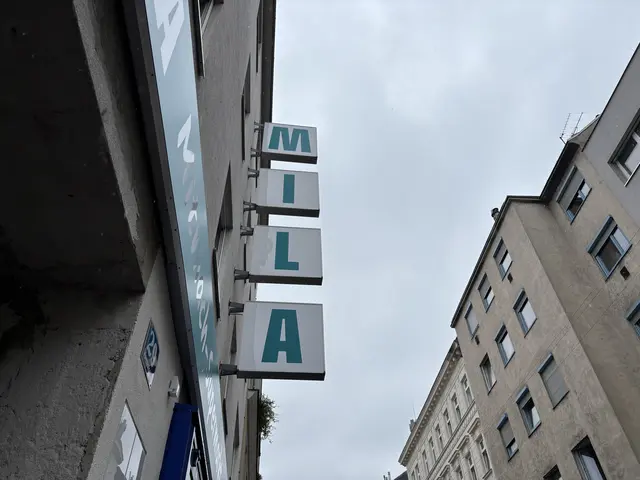Die vier großen Buchstaben ragen in der Vivenotgasse heraus. | Foto: Michael Marbacher/MeinBezirk