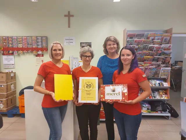  Monika Huber-Dienbauer , Postpartner-Mitarbeiterin, Brigitte Schuh, Postpartner-Mitarbeiterin, Ramona Nather, Postpartner Betreuerin, Österreichische Post AG, und Veronika Pretsching, Postpartner-Mitarbeiterin. | Foto: Österreichische Post