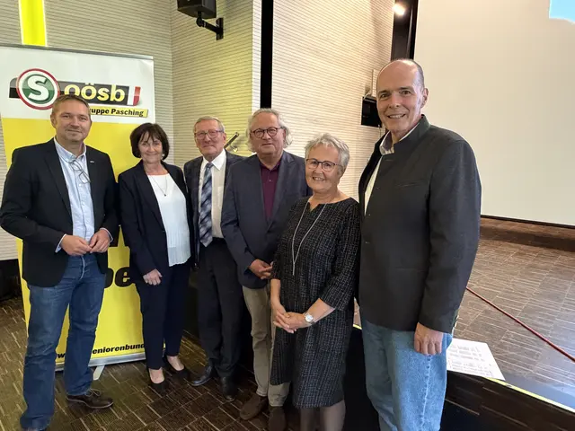 Bürgermeister Markus Hofko, Monika Mairinger, Obmann Franz Essbichl, LAbg. Wolfgang Stanek, Obmann-Stv. Anne Noll, Vizebürgermeister Josef Lehner | Foto: Team Hofko