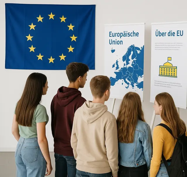 Jugendliche bei einer EU-Ausstellung | Foto: Stadt Krems-KI