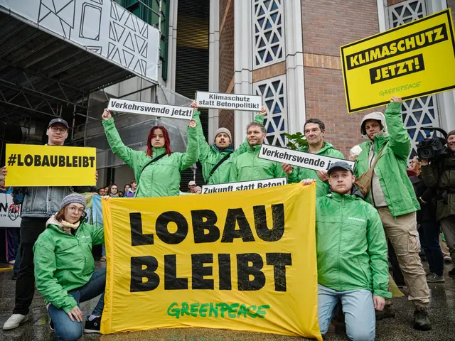 Zahlreiche Protestler sowie NGOs demonstrieren am Freitagvormittag vor dem Verkehrsministerium gegen die Entscheidung von Minister Peter Hanke (SPÖ), den Bau des Lobautunnels voranzutreiben. | Foto: mitja kobal/Greenpeace