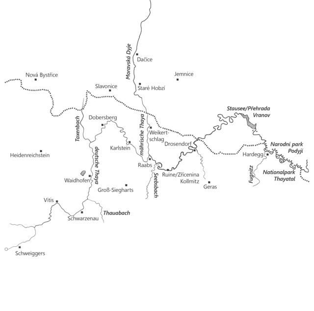 Der Verlauf der Thaya zwischen Tschechien und Österreich. | Foto: Die Stimme der Thaya