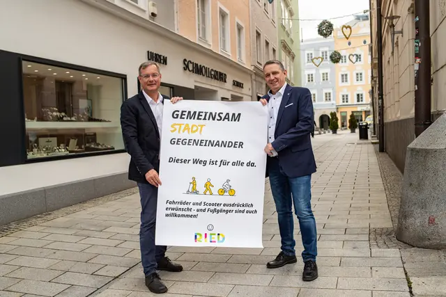Gemeinsam stadt gegeneinander lautet einer der Slogans der neuen Kampagne.  | Foto: Stadtgemeinde Ried