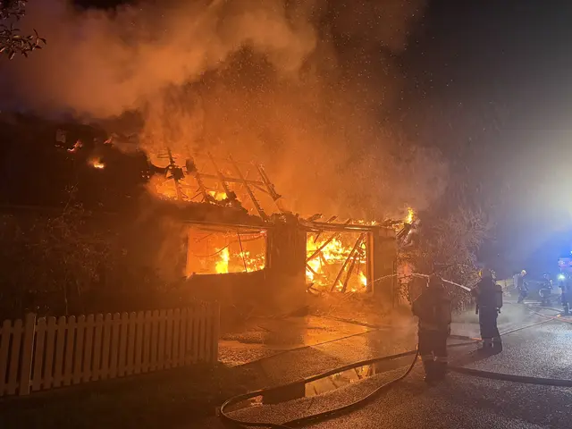Eine Hausgarage und ein darin abgestelltes Auto wurden ein Raub der Flammen. | Foto: Bezirksfeuerwehrkommando Güssing
