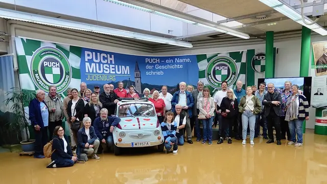 Der Saab Club Österreich besuchte das Puch Museum Judenburg in Erinnerung an seinen Vizepräsidenten Fritz Glöckner.