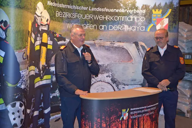 Landesfeuerwehrkommandant Dietmar Fahrafellner mit Bezirksfeuerwehrkommandant Manfred Damberger | Foto: BFK WT/St. Mayer