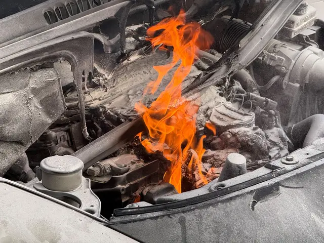 Aus dem Motorraum schlugen bereits Flammen. | Foto: ZOOM-Tirol