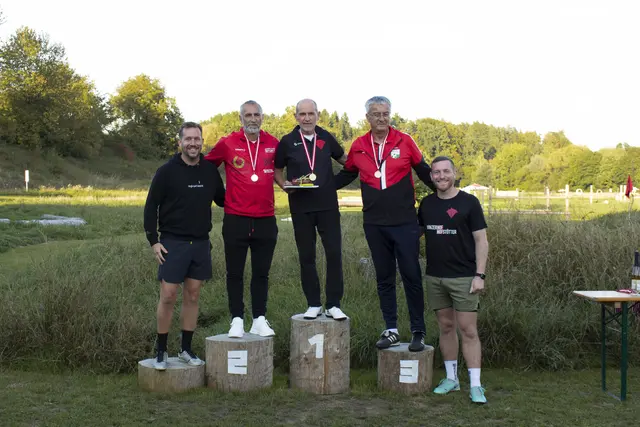 Sieger 55+: Marcel Hartung, Edi Glieder, Joe Stopfner, Spiro Rakita und Dominik Hartung. | Foto: Soccergolf Innviertel/Mona Stopfner