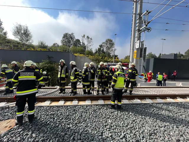 Die Freiwillige Feuerwehr Grafenstein bei einer ihrer Übungen als Vorbereitung auf die Koralmbahn. | Foto: FF Grafenstein