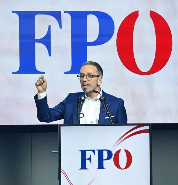 Parteichef Herbert Kickl (FPÖ) im Rahmen des Ordentlichen Bundesparteitages der FPÖ am Samstag, 27. September 2025, in Salzburg. | Foto: APA/HELMUT FOHRINGER