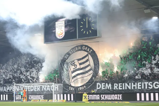 Für das UEFA Europa League Spiel des SK Puntigamer Sturm Graz gegen die Rangers FC wird ein Sicherheitsbereich eingerichtet. | Foto: GEPA