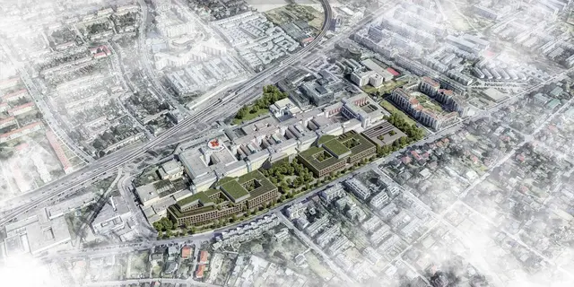 Die Klinik Donaustadt von oben. | Foto: Darstellung: ARGE INA / archlab.de