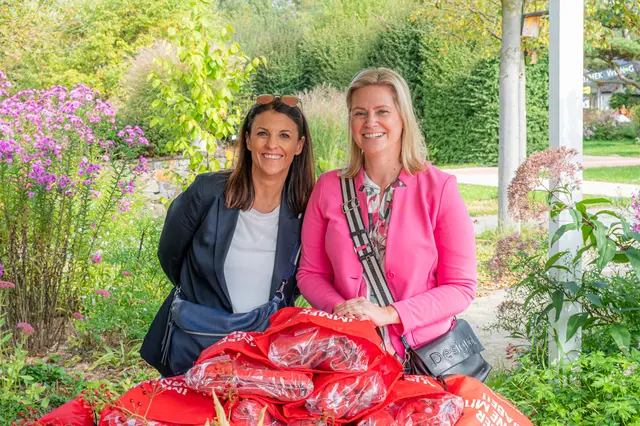 Sandra Pfister (Natur im Garten) und Sandra Schütz (MeinBezirk Niederösterreich) machten sich für die Siegerehrung bereit.
 | Foto: Natur im Garten / Johannes Ehn