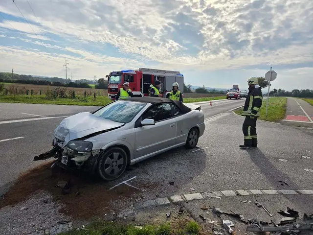 Verkehrsunfall auf der Landesstraße L217 bei Steinbrunn.  | Foto: FF Steinbrunn