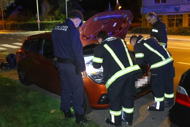 Die Freiwillige Feuerwehr schaffte es, die Babykatze aus dem Motorraum eines geparkten Autos in Wels-Lichtenegg zu befreien. | Foto: laumat.at