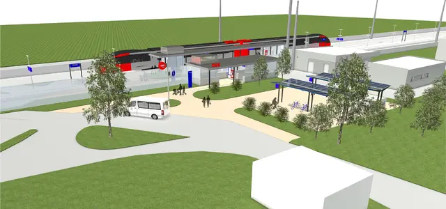 Die Visualisierung des modernisierten Bahnhofs in Schönwies. | Foto: ÖBB/studio23 architektur