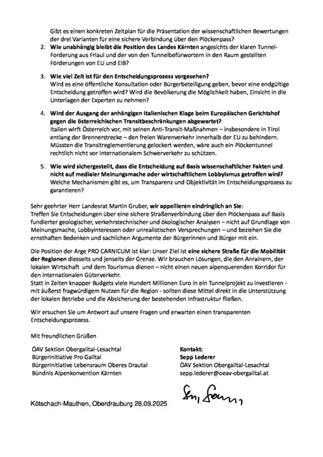 Offener Brief an LHStv. Martin Gruber Teil 2 | Foto: PRO Carnicum