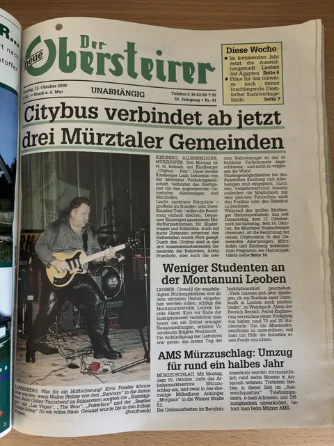 Der neue Obersteirer, Ausgabe vom 13. September 2000. | Foto: MeinBezirk/Angelika Kern