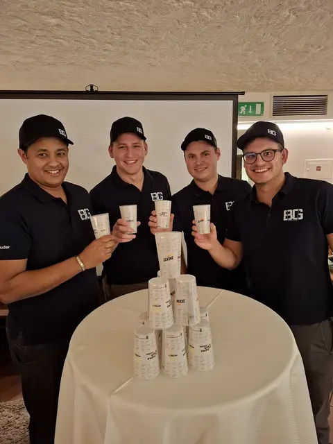 Kassier Johannes Rauscher, Obmann Christoph Thalhammer, Stellvertreter Andreas Föttinger, Schriftführer Fabian Seiringer (v.l.). | Foto: Bechergemeinschaft