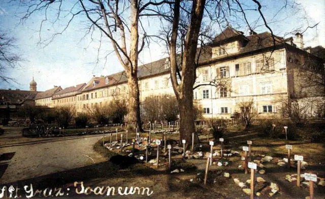 Der Botanische Garten von Graz lag einst dort, wo sich heute das Joanneumsviertel befindet. | Foto: Sammlung Kubinzky