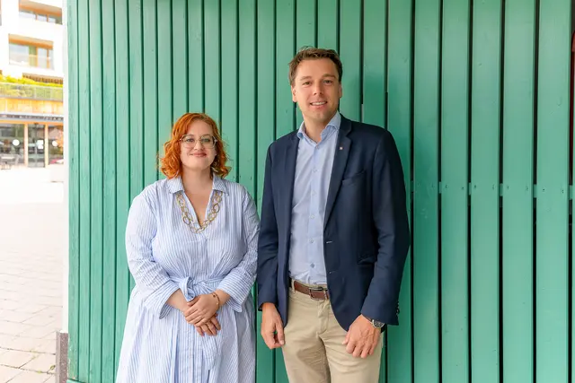 Die neue Geschäftsführerin Sonja Jud mit Dominik Hiltpolt, Obmann des SGS. | Foto: SGS