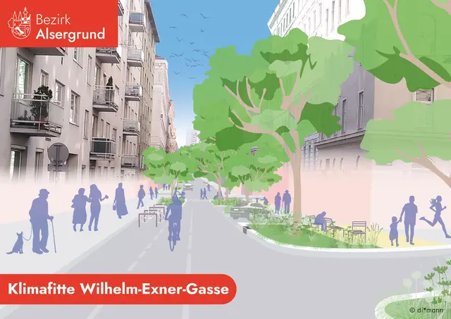 So soll die begrünte Willhelm-Exner-Gasse bald aussehen. | Foto: di*mann