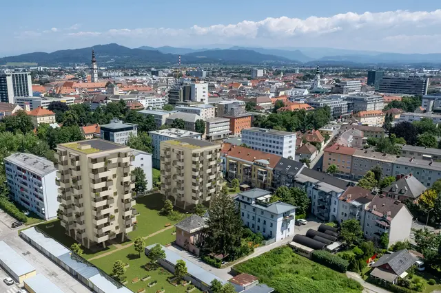 Immobilien in guter Lage wie das innovative OASIS City Life – Klagenfurt, Rosentaler Straße, sind attraktive Anlageobjekte. | Foto: Strobl Bau – Holzbau GmbH
