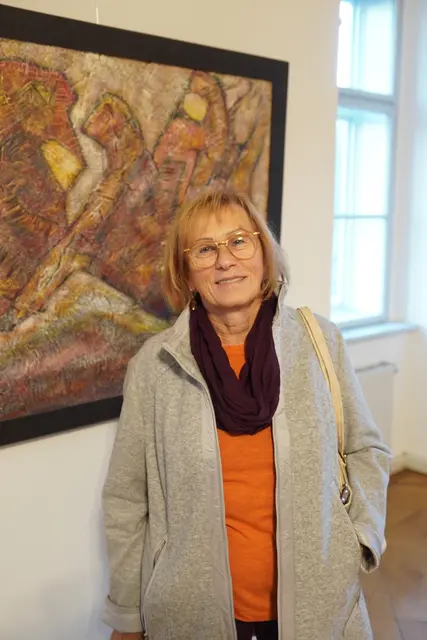 Künstlerin Eva Maria Brunner war von einigen Werken angetan.