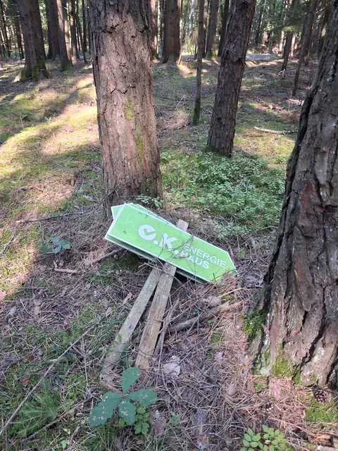 Und so gehe ich querwaldein. Was diese Tafeln mitten im Wald zu suchen haben? Kurioses findet sich auch immer wieder | Foto: Gold Michaela
