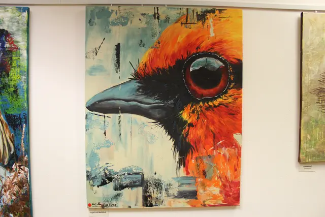 Werk von Priska Wildauer aus der Ausstellung „Mensch und Tier – Begegnungen in Acryl“.