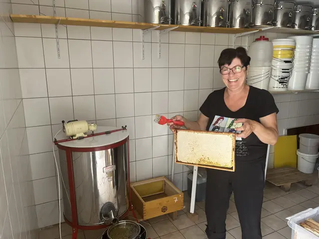 Die St. Florianer Imkerin Inge Scheiblhofer präsentiert mit Honig gefüllte Waben.  | Foto: Feichtner