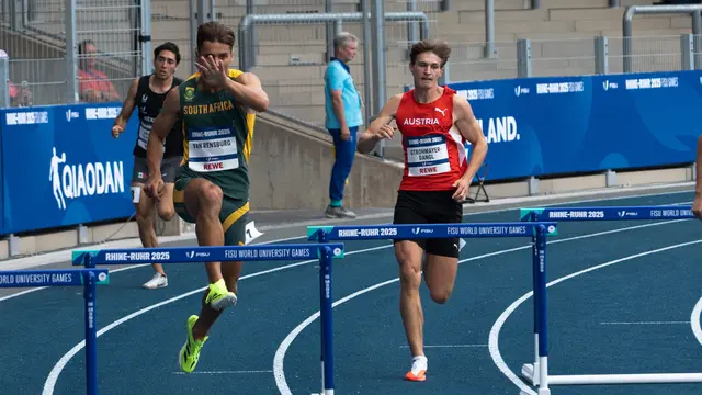 Niklas Strohmayer-Dangl (Laufteam Burgenland Eisenstadt) durchbrach bei den FISU World University Games heuer erstmals die 50-Sekunden-Schallmauer.  | Foto: Unisport Austria