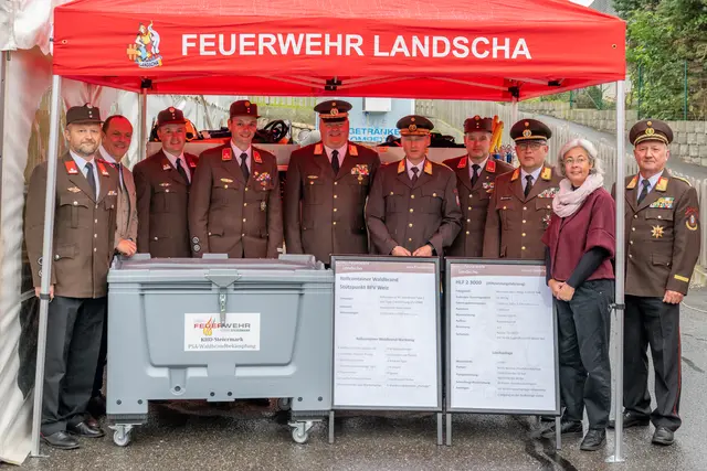 Auch die neue Ausrüstung zum Zwecke der Waldbrandbekämpfung wurde präsentiert. | Foto: FF Landscha