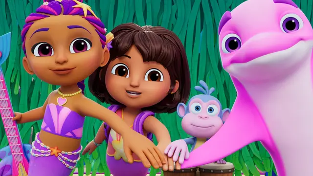 Dora und Boots begeben sich mit der Meerjungfrau Marisol und der Delfindame Rosa auf eine Reihe fantastischer Unterwasserabenteuer. | Foto: Paramount Pictures/Viacom/Constantin Film