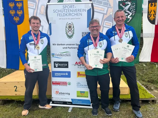 Erfolgreiche Staatsmeisterschaft für Sport-Schützenverein Feldkirchen mit Raphael Rauter, Christian Zelloth und Christian Knallnig. | Foto: SSV Feldkirchen