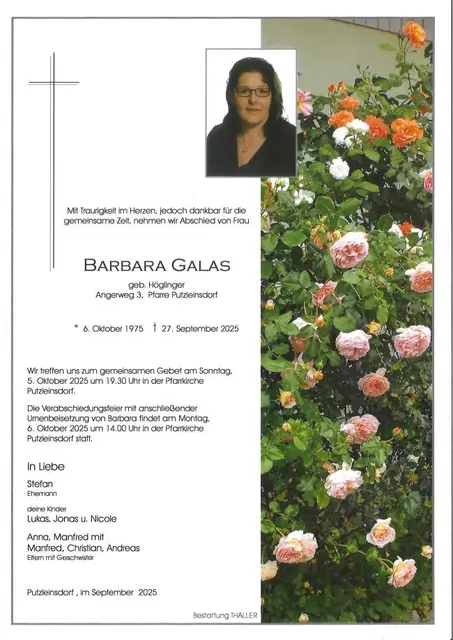 Barbara Galas, 50 Jahre | Foto: Bestattung Thaller